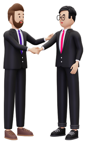 Two business partners shaking hands